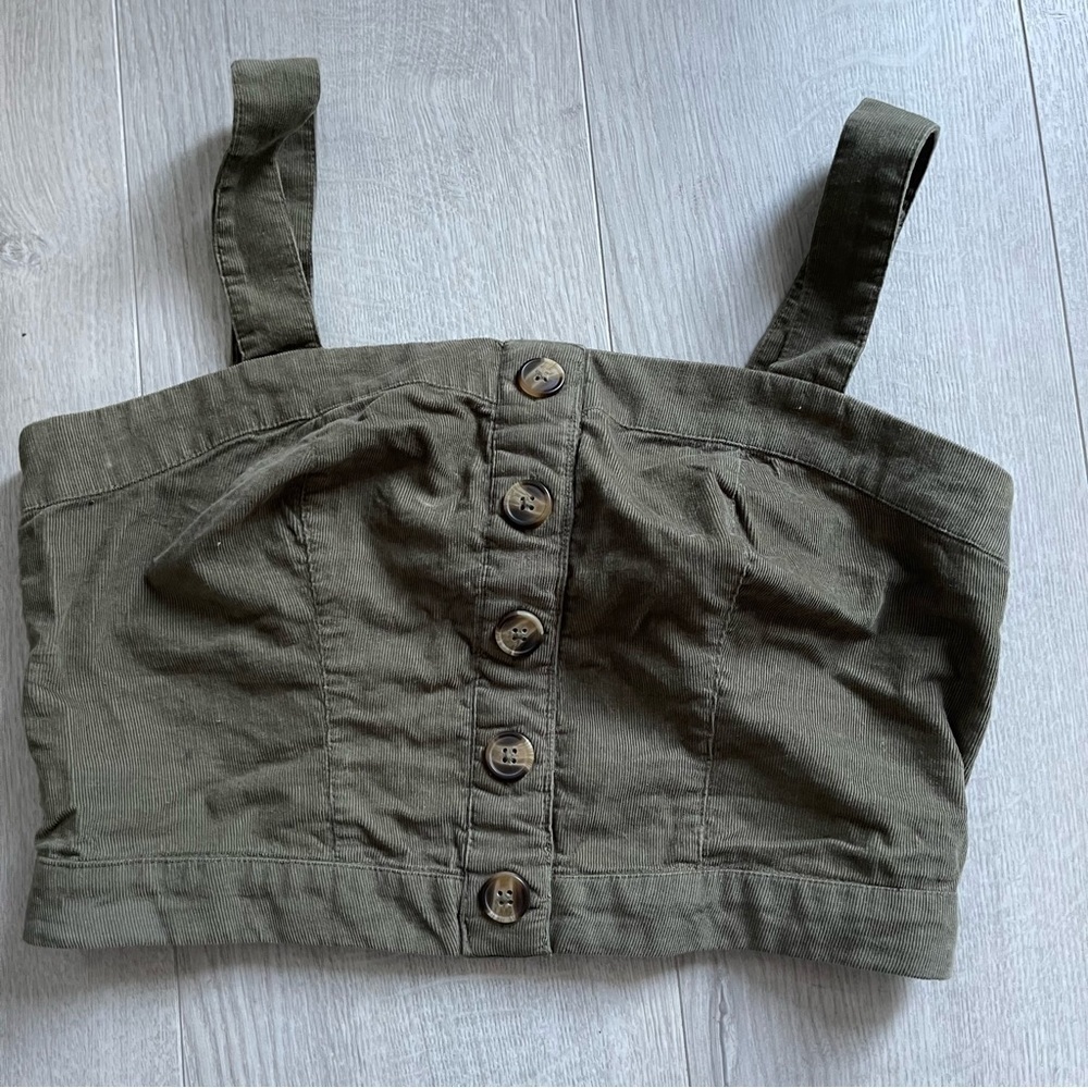 American eagle green crop top size S